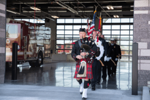 Bagpipes at Fire Station