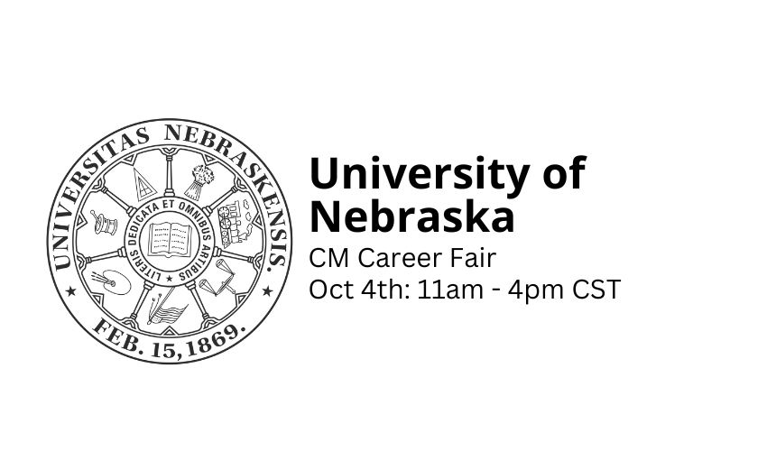 The University of Nebraska career fair logo showcases opportunities in construction careers.